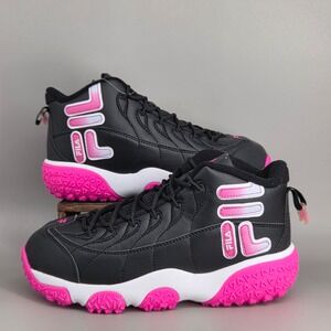 Fila Snake Dancer Sneakers Kids Size 6 Wide Black Pink White Retro Athletic Shoe